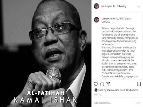 Hantaran Rosyam pada Instagramnya.