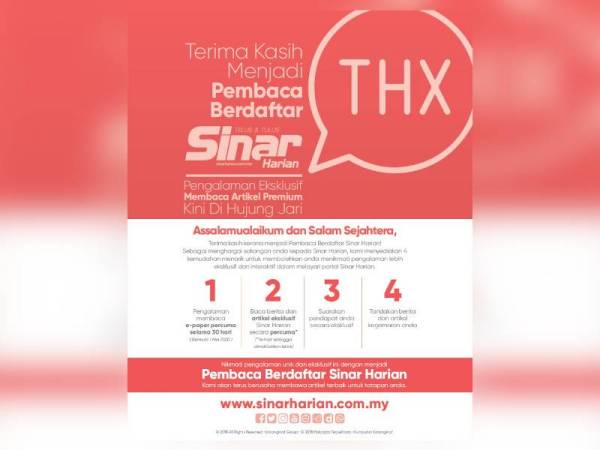 Cara mudah untuk anda menjadi pembaca berdaftar Sinar Harian.