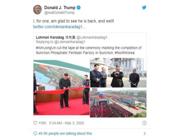 Ciapan Trump di Twitternya.