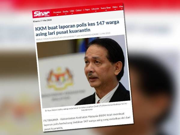 Laporan Sinar Harian semalam.