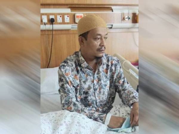 Gambar terkini Mohd Kazim yang dikongsi di Facebook menunjukkan beliau masih dalam keadaan lemah dan susut berat badan.