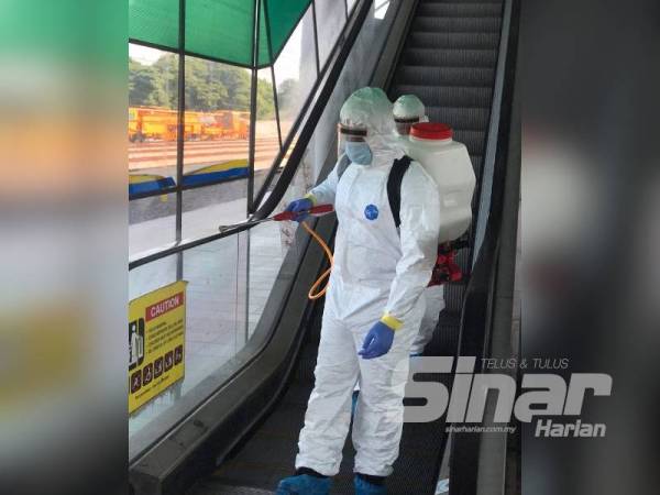 Proses nyah kuman dilaksanakan di lokasi-lokasi tumpuan awam.