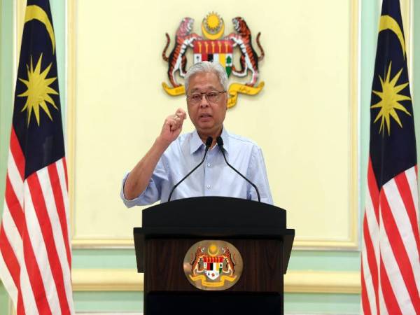 Ismail Sabri Yaakob ketika sidang media harian Perintah Kawalan Pergerakan Bersyarat (PKPB) di Bangunan Perdana Putra hari ini. - Foto Bernama