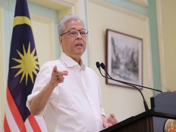 Ismail Sabri pada sidang media harian perkembangan Perintah Kawalan Pergerakan Bersyarat (PKPB) di bangunan Perdana Putra hari ini.Foto: Bernama