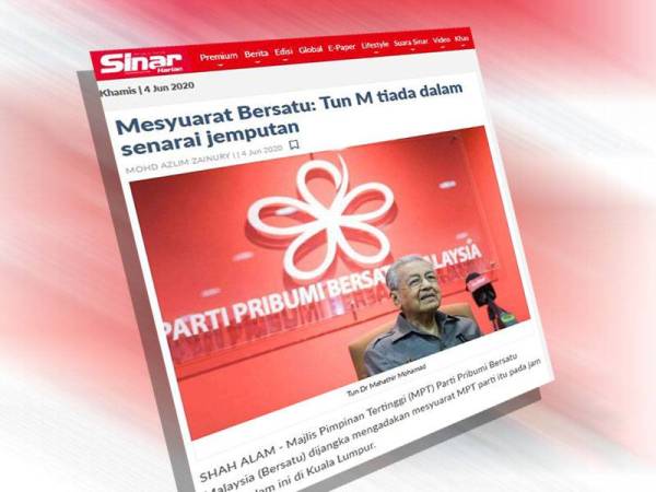 Laporan Sinar Harian hari ini.