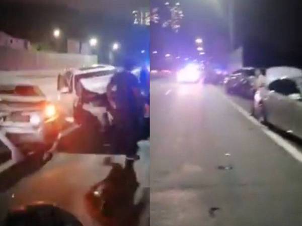 Tujuh buah kenderaan mengalami kerosakan selepas terlibat dalam kemalangan di Kilometer 24.5 Lebuhraya NKVE, Petaling Jaya, kelmarin.