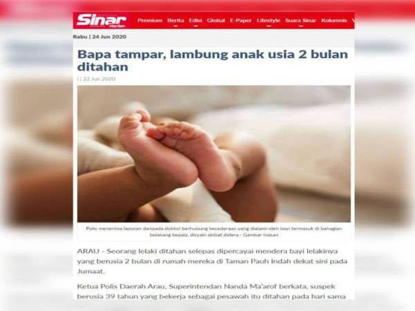 Laporan Sinar Harian pada 22 Jun lalu.
