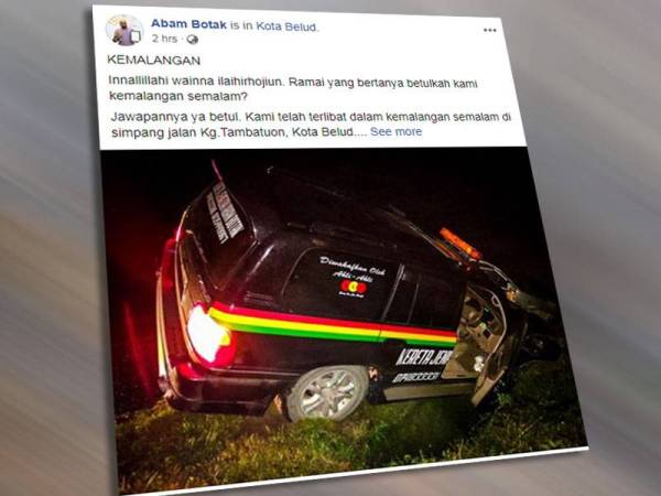 Tim Abam Botak terbabit dalam kemalangan jalan raya malam tadi.