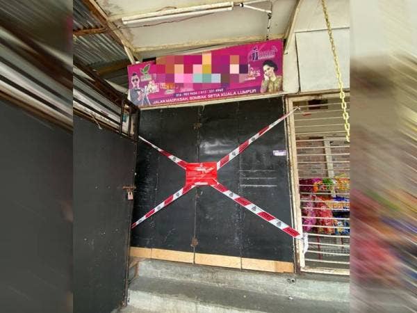 Premis yang turut dikenakan tindakan tutup dalam pemeriksaan dijalankan semalam.