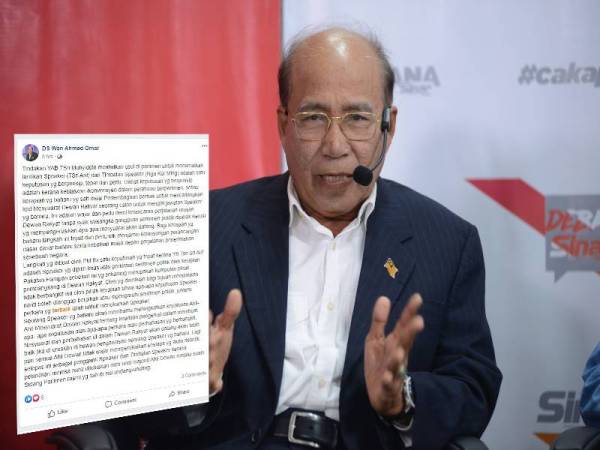 Wan Ahmad membuat hantaran tentang keputusan Muhyiddin yang dijangka akan menamatkan lantikan Speaker dan Timbalan Speaker Dewan Rakyat di Facebook beliau hari ini.