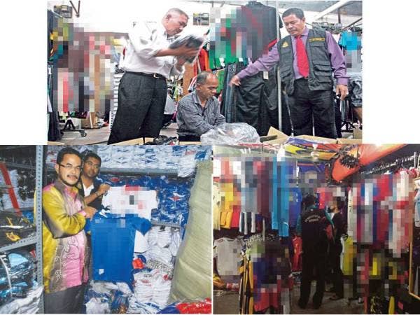 Antara jersi yang dirampas dalam operasi dijalankan KPDNHEP.