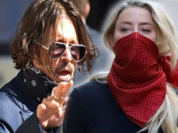 Depp (kiri) dan bekas isterinya, Heard hadir pada perbicaraan di Mahkamah Tinggi di tengah London, UK hari ini. - Foto: Agensi