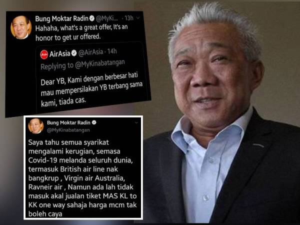 Kenyataan Bung Moktar di Twitternya berkenaan tambang penerbangan yang didakwa mahal.