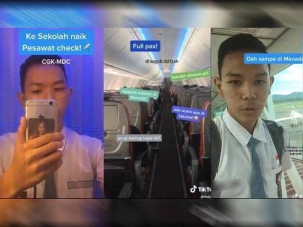 Farid berkongsi pengalamannya menaiki pesawat di TikTok.
Foto Tribun News
