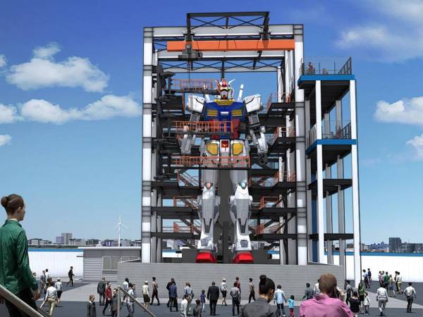 Repilka Gundam yang merupakan robot gergasi yang sedang dalam pembinaan di Tokyo.