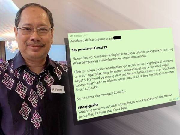 Maklumat yang tular di media sosial. Gambar kiri: Dr Mohd Fikri Ujang