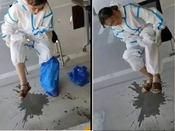 Peluh doktor terkumpul bagaikan air. - Foto The Sun