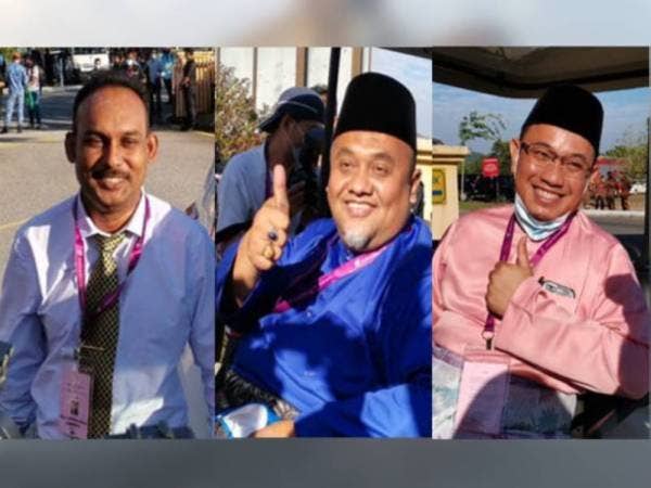 Dari kiri: Santharasekaran, Mohd Zaidi dan Amir Khusyairi.