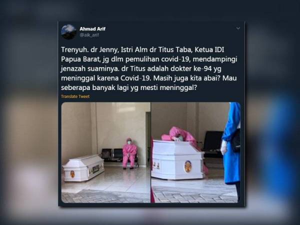 Paparan Twitter @aik_arif mencuri perhatian warganet.