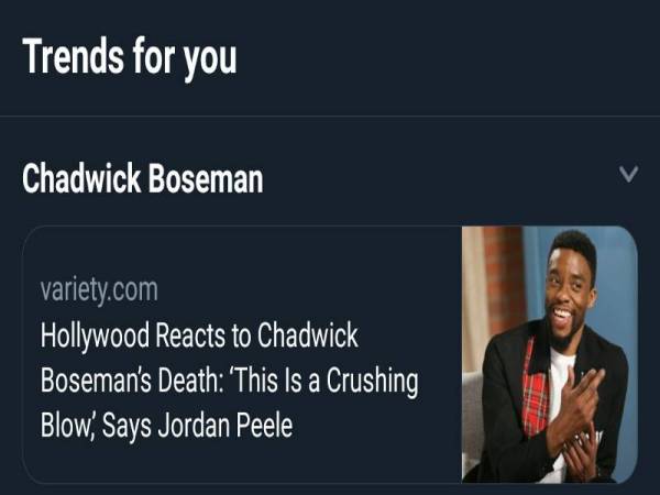 Nama Chadwick Boseman trending di Twitter