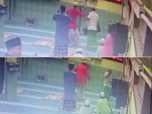 Rakaman CCTV memaparkan insiden yang berlaku di Masjid Felda Palong 7.