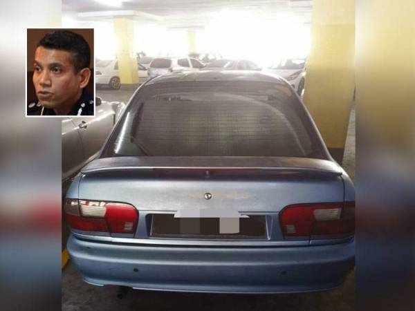 Kereta yang dinaiki kedua-dua suspek turut dirampas bagi membantu siasatan. Gambar kecil: Nik Ezanee