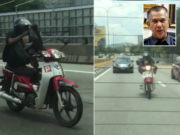 Aksi lelaki berkenaan dirakamkan seorang pengguna jalan raya sehingga menjadi tular di laman sosial. Gambar kecil: Zulkefly Yahya