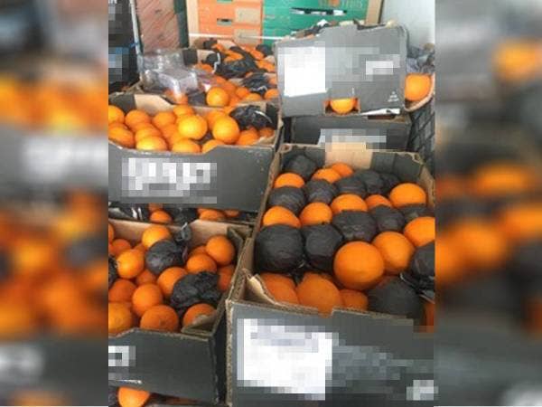 Limau yang tiada permit import yang cuba dibawa masuk ke Malaysia melalui Bangunan Sultan Iskandar ( BSI).