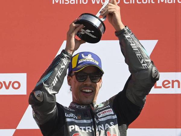 Morbidelli mencipta sensasi meraih kemenangan pada GP San Marino di Litar Dunia Misano malam kelmarin. - Foto Petronas SIC