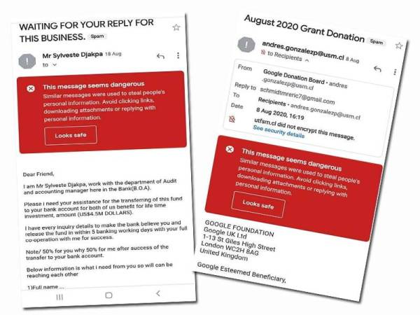 Contoh mesej yang diterima mangsa penipuan.