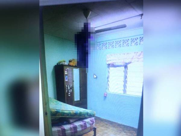 Mangsa ditemui tergantung pada kipas siling biliknya. 