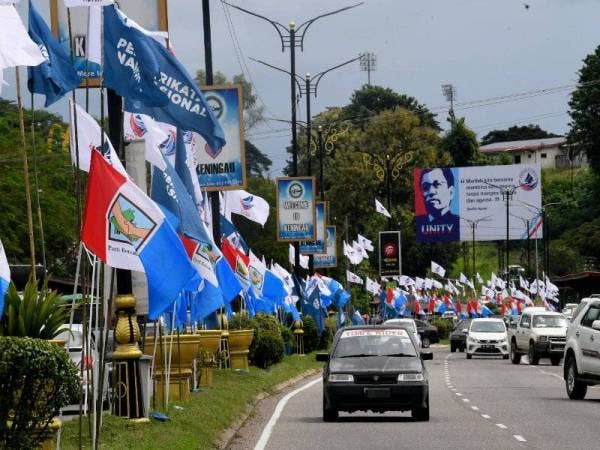 Kempen PRN Sabah semakin sengit melibatkan seramai 447 calon bertanding di 73 DUN. - Foto Bernama