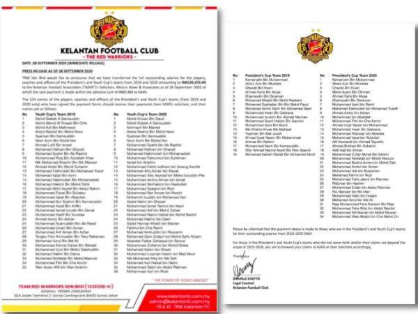 Surat pembayaran yang dikeluarkan oleh Zamburger kepada mereka yang terlibat.