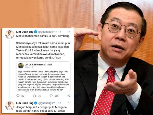 Guan Eng membidas Khairuddin yang cuba mengaitkan namanya selepas didesak oleh pelbagai pihak supaya kes beliau melanggar perintah kuarantin dibawa ke mahkamah.