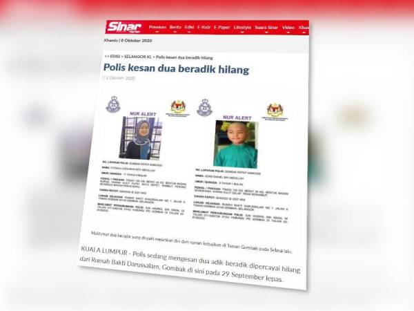 Laporan Sinar Harian sebelum ini.