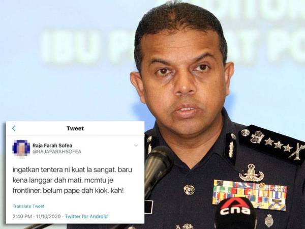 Polis siasat Twitter Raja Farah Sofea
