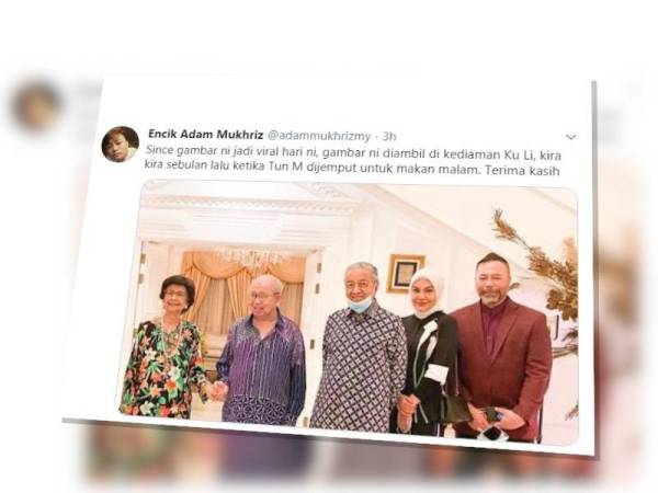 Ciapan twitter Bekas Pegawai Tun Dr Mahathir Mohamad yang mengesahkan pertemuan antara Dr Mahathir dan Tengku Razaleigh Hamzah pada bulan lepas