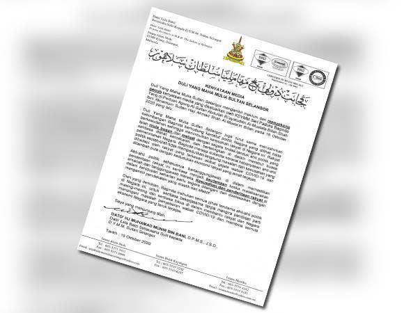 Kenyataan media Sultan Sharafuddin berhubung kemelut politik negara.