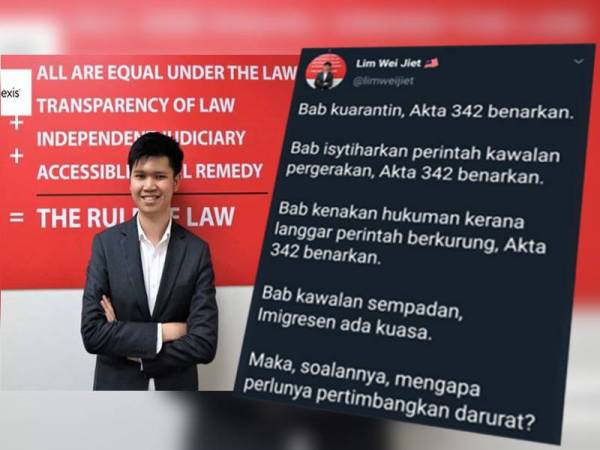 Tangkap layar ciapan di laman Twitter Wei Jiet.