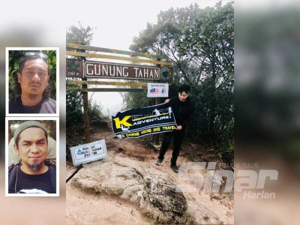 Salah seorang pendaki berada di puncak Gunung Tahan. (Atas: Wan Fariduddin Wan Ibrahim, Bawah: Khairul Nizam Abdul Rashid)