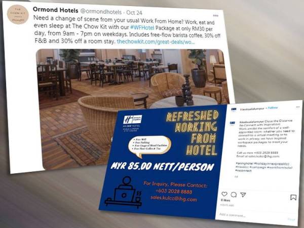 Antara hotel di ibu negara yang menyediakan pakej bekerja dari hotel.