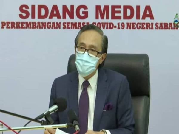 Masidi pada sidang akhbar di Wisma Innoprise, Kota Kinabalu hari ini.