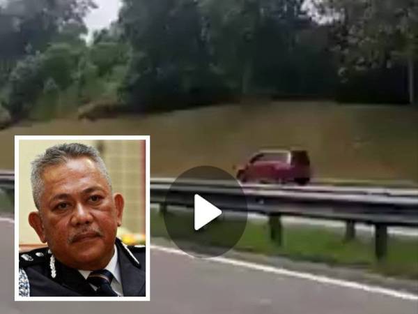 Rakaman video Perodua Alza berwarna merah yang dipandu secara berlawanan arus di Lebuhraya Utara-Selatan tular sejak petang semalam. (Gambar kecil: Mohd Said Ibrahim)