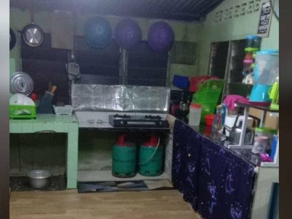 Lokasi kejadian di mana suspek dikatakan mengamuk dan mengugut ibu serta adik perempuannya.