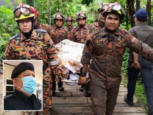 Semalam, pasukan penyelamat menemukan mayat lelaki berkenaan pada jam 9.55 pagi disusuli penemuan mayat wanita itu beberapa minit kemudian di sebuah unit di resort berkenaan selepas kejadian tanah runtuh pada kira-kira jam 1.30 pagi. Gambar kecil: A Asmadi Abdul Aziz
