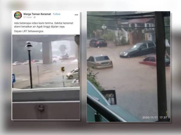 LRT Setiawangsa. - Foto FB Warga Taman Keramat. (Kanan: Kawasan Setiawangsa.- Foto Ihsan pembaca)