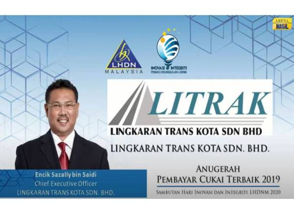 Litrak menerima pengiktirafan daripada LHDN selepas dipilih sebagai penerima Anugerah Pembayar Cukai Terbaik bagi tahun lalu.