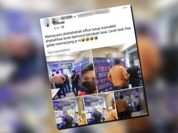 Hantaran di media sosial Facebook mendakwa beberapa individu menjadi mangsa kes pelaburan LikeShare.