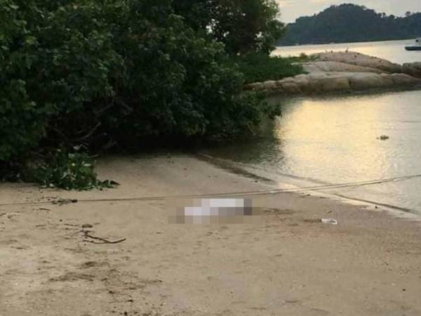 Mayat lelaki ditemui di Teluk Batik, Lumut. - Foto pembaca