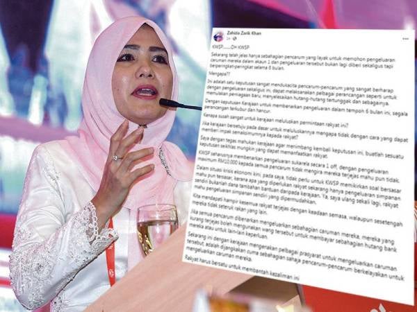 Hantaran di Facebook Zahida Zarik Khan.